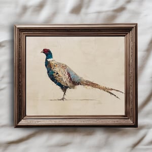 Pheasant Wall Art | Rustic Bird Printable | Vintage Wildlife Digital Download