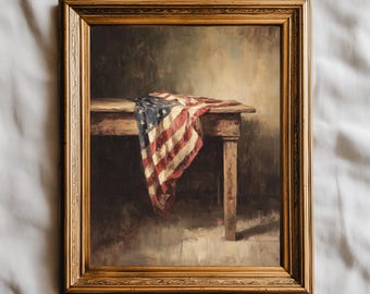Rustic American Flag Art Print: Vintage Patriotic Decor (Digital Download