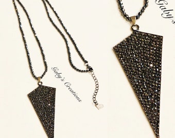 Arrowhead long Hematite necklace