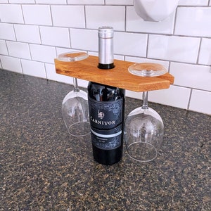 Mid Century inspired Wine Caddy, Wine glass holder, Wine Bottle Holder, Wine glass display, Wine bottle display, house warming