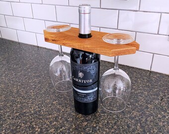 Mid Century inspired Wine Caddy, Wine glass holder, Wine Bottle Holder, Wine glass display, Wine bottle display, house warming