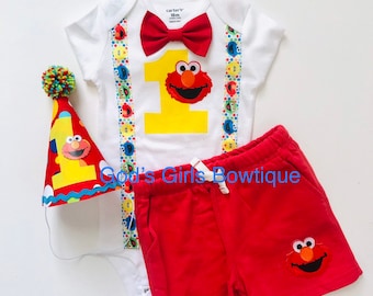 Elmo Birthday Outfit Etsy