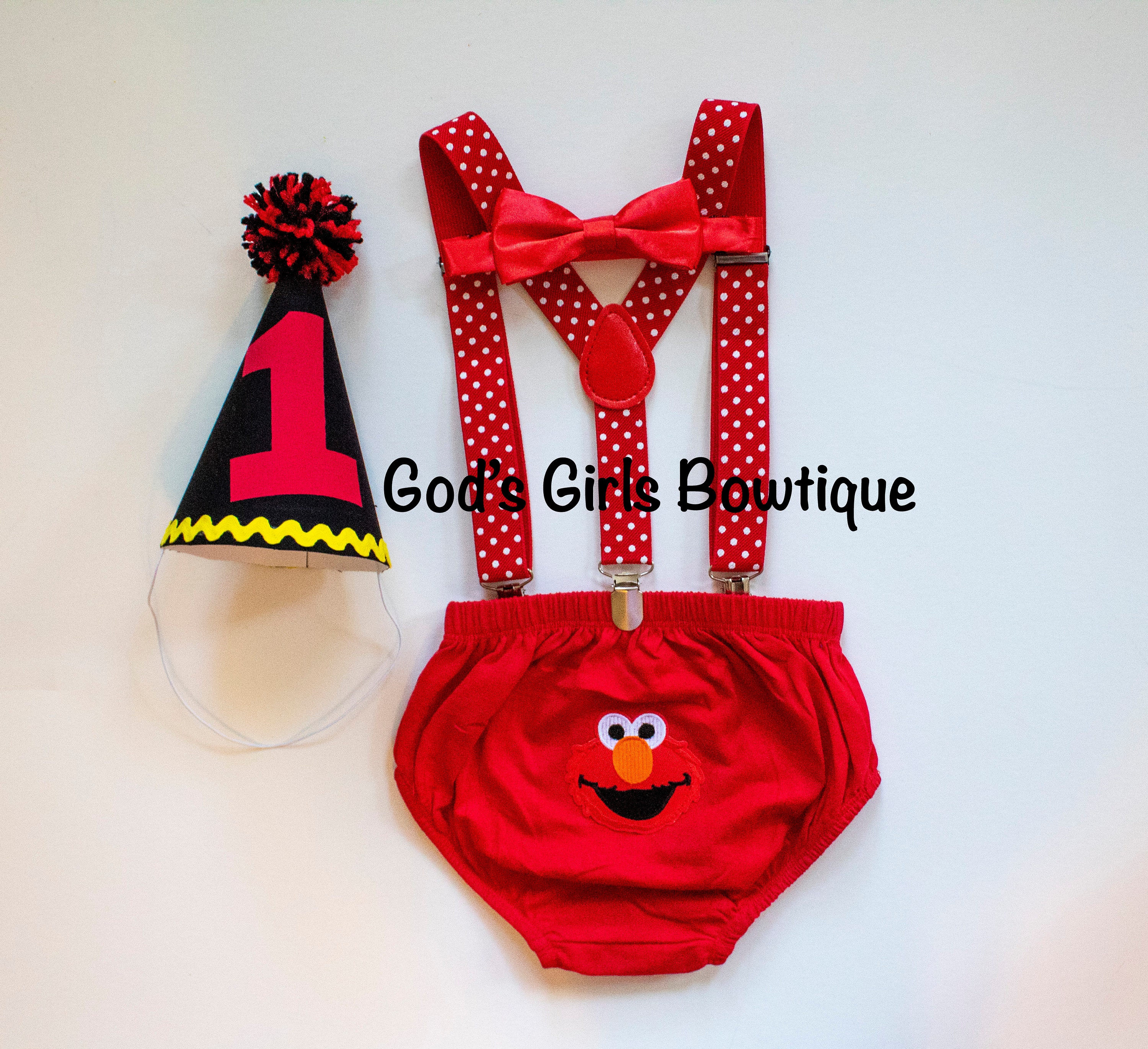 elmo 1st birthday smash cake outfit