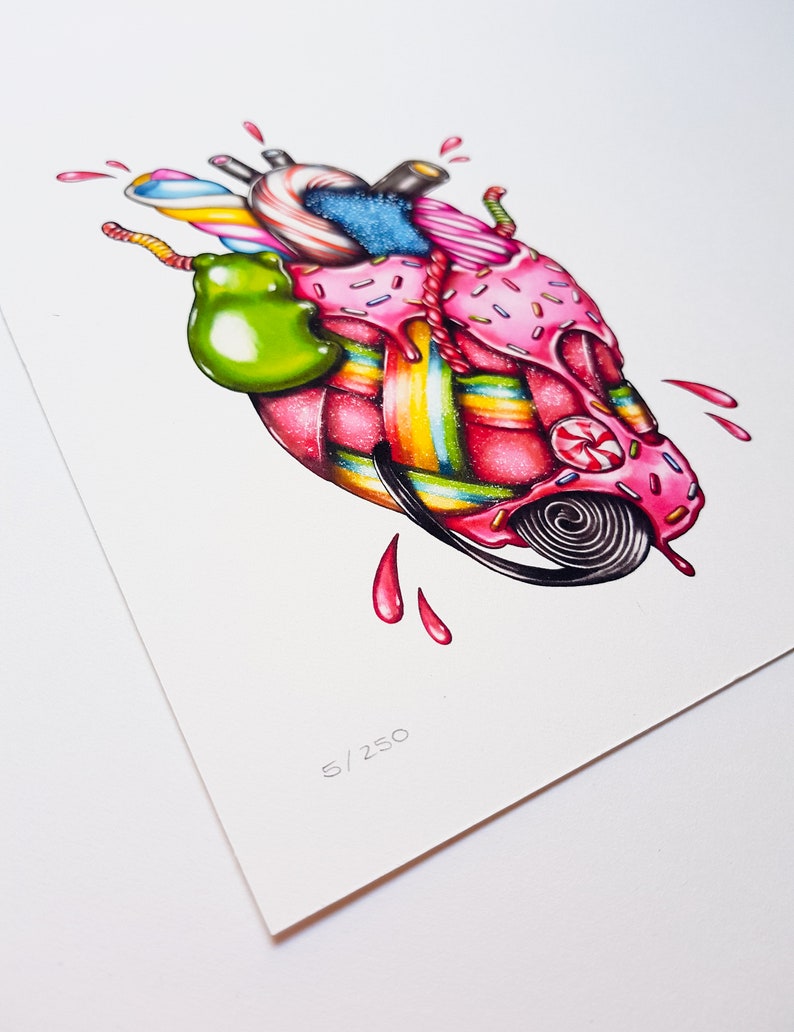 Sweetheart Anatomical Heart Made of Sweets and Candies Etsy