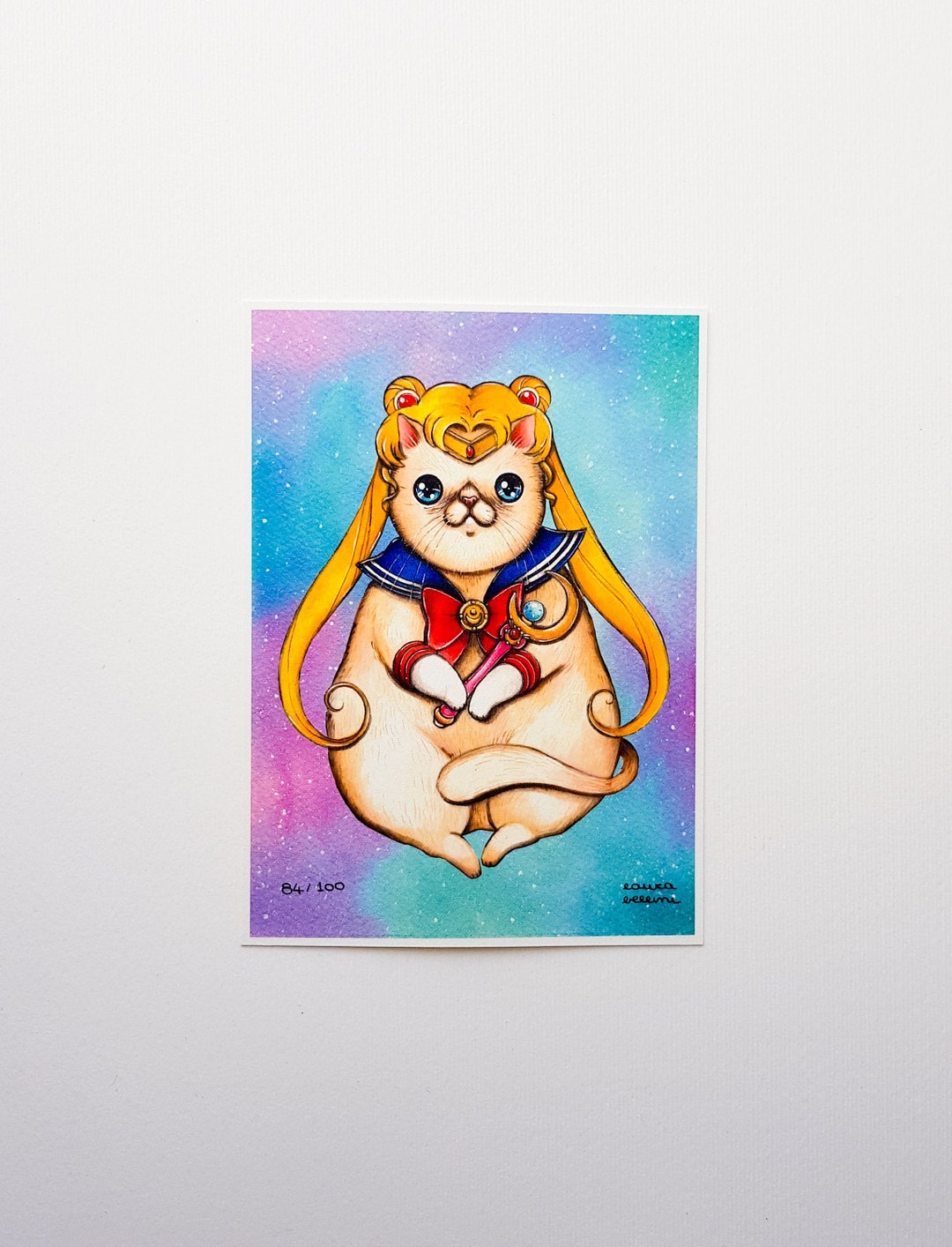 Sailor Cat Digital Art Print Sailor Moon Tribute Illustration - Etsy