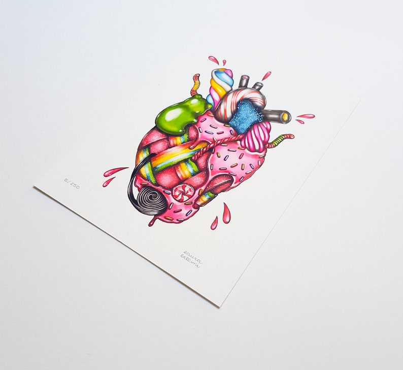 Sweetheart Anatomical Heart Made of Sweets and Candies Etsy