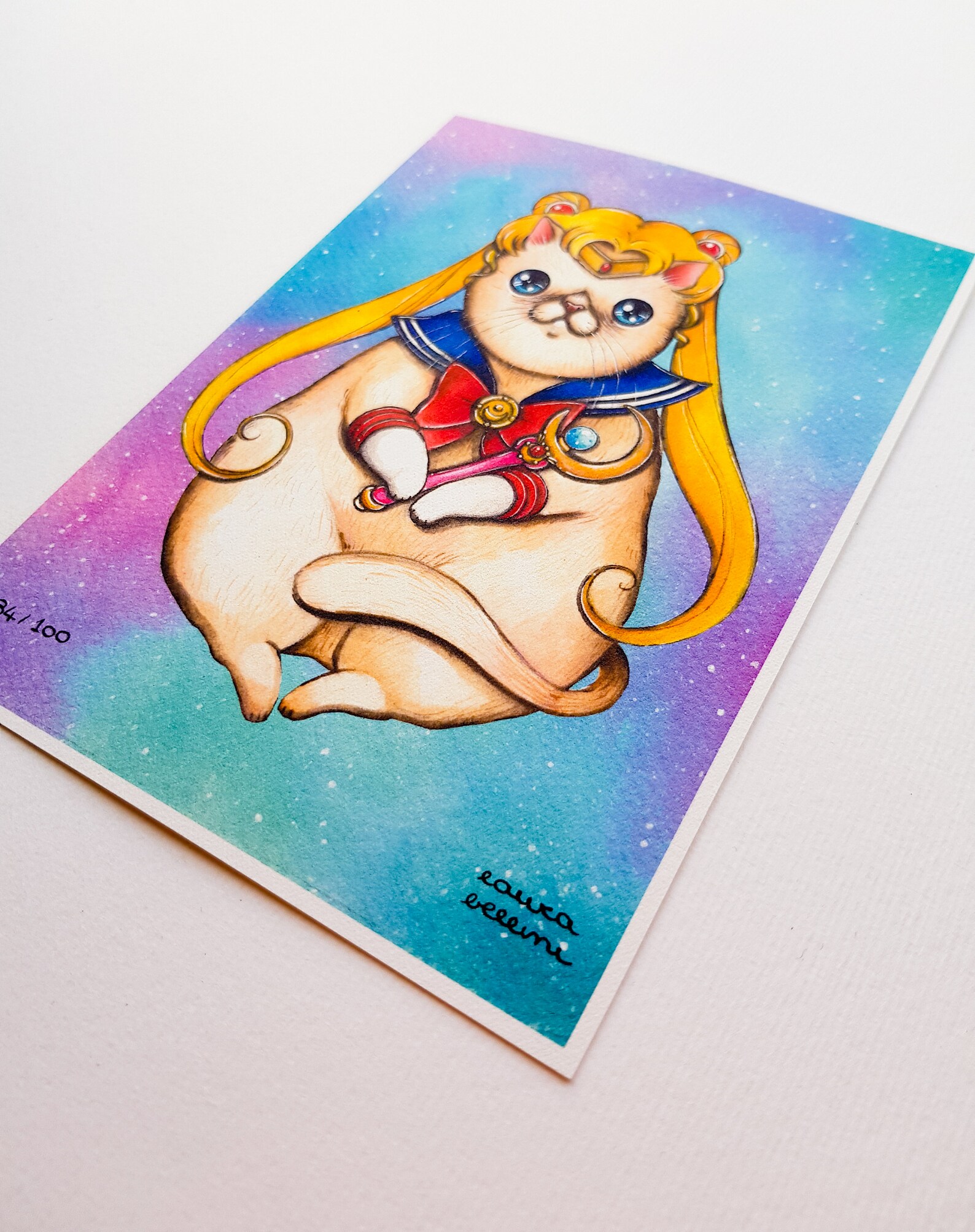 Sailor Cat Digital Art Print Sailor Moon Tribute Illustration | Etsy