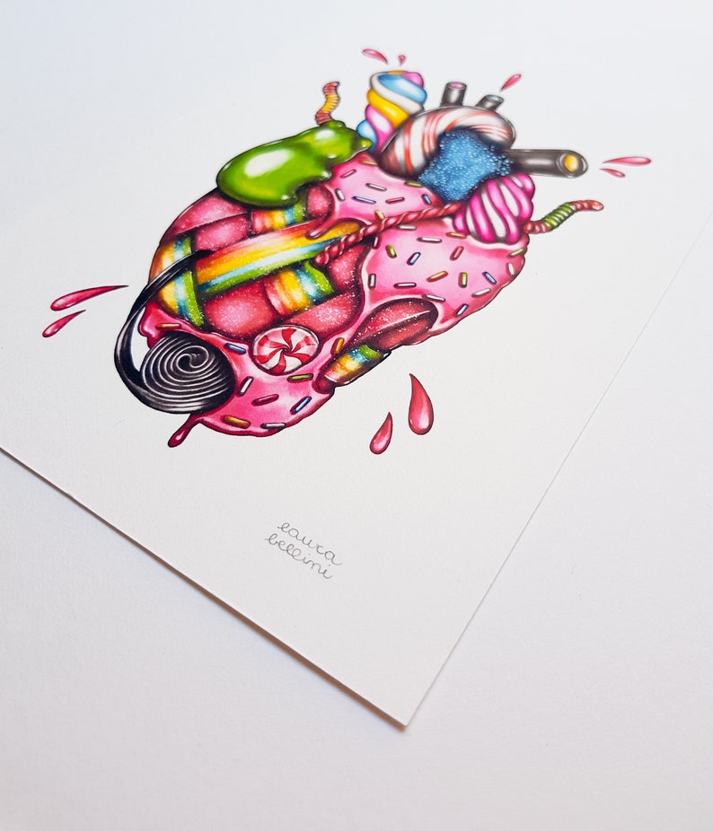 Sweetheart Anatomical Heart Made of Sweets and Candies Etsy