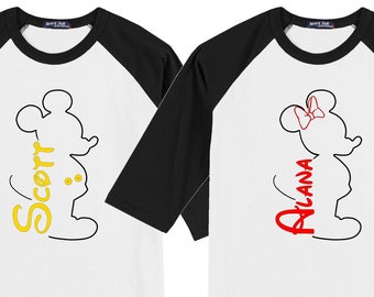 MOUSE NAMES OUTLINE Disney Vacation Disney Group Shirts Disney Matching Shirts Disney Personalized Shirts Disney Family Shirt