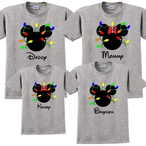DISNEY CHRISTMAS LIGHTS Disney Vacation Disney Group Shirts Disney Matching Shirts Disney Personalized Shirts Disney Family Shirts