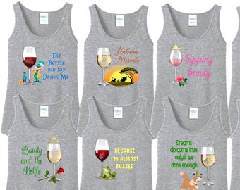 DISNEY EPCOT WINE Glass Princess Epcot Comida y Vino Disney Vacation Group Camisas