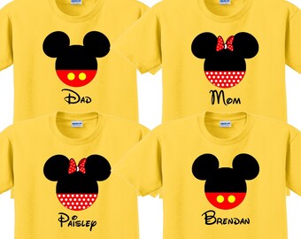 MICKEY & MINNIE MOUSE Disney Vacation Disney Group Shirts Disney Matching Shirts Disney Personalized Shirts Disney Family Shirt