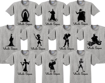 DISNEY VILLAINS SILHOUETTES Disney Vacation Disney Group Shirts Disney Matching Shirts Disney Personalized Shirts Disney Family Shirts