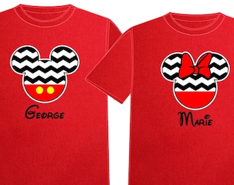 CHEVRON MICKEY and MINNIE Disney Vacation Disney Group Shirts Disney Matching Shirts Disney Personalized Shirts Disney Family Shirts