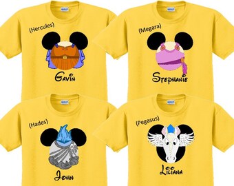 Disney Camisa HERCULES y MEGARA Disney Vacation Disney Group Camisas Disney camisetas personalizadas Disney camisas personalizadas Disney Family Shirts