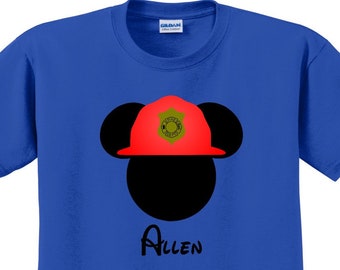 FIREMAN MICKEY Disney Vacation Disney Group Shirts Disney Matching Shirts Disney Personalized Shirts Disney Family Shirts