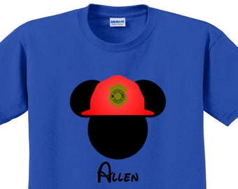 Disney Shirt FIREMAN MICKEY Disney Vacation Disney Group Shirts Disney Matching Shirts Disney Personalized Shirts Disney Family Shirts