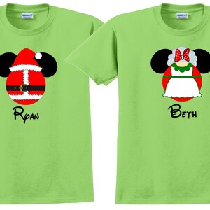 SANTA and MRS CLAUS Disney Vacation Disney Group Shirts Disney Matching Shirts Disney Personalized Shirts Disney Family Shirts