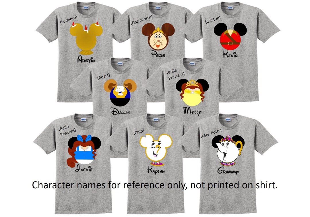 Disney Shirt BEAUTY and THE BEAST Disney Vacation Disney Group Shirts ...