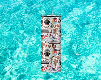 20 oz Mickey Castaway Cruise Tumbler Stainless steel skinny tumbler with straw, travel cup, gift for Disney lover