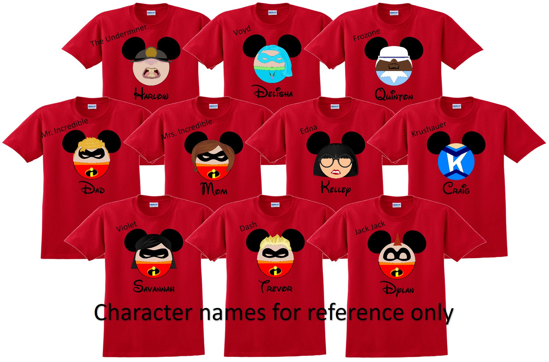 INCREDIBLES FAMILY Disney Vacation Disney Group Shirts Disney Matching Shirts  Disney Personalized Shirts Disney Family Shirts 