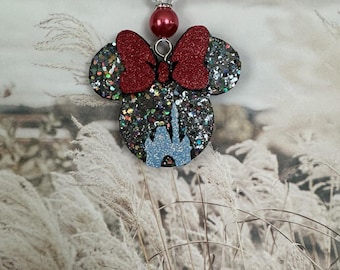 Car Freshie Minnie Mouse con Castillo, accesorio perfumado para coche