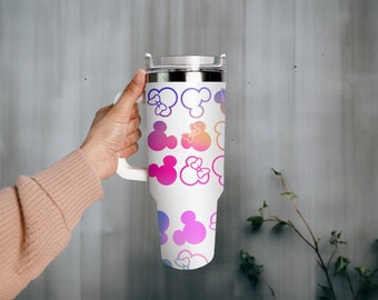 40 oz Mickey Minnie Tumbler Stainless steel tumbler with straw, travel cup, gift for Disney lover