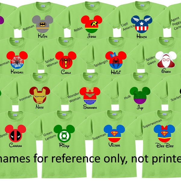 SUPERHÉROES Disney Vacation Disney Group Shirts Disney Matching Shirts Disney Camisas personalizadas Disney Family Shirts