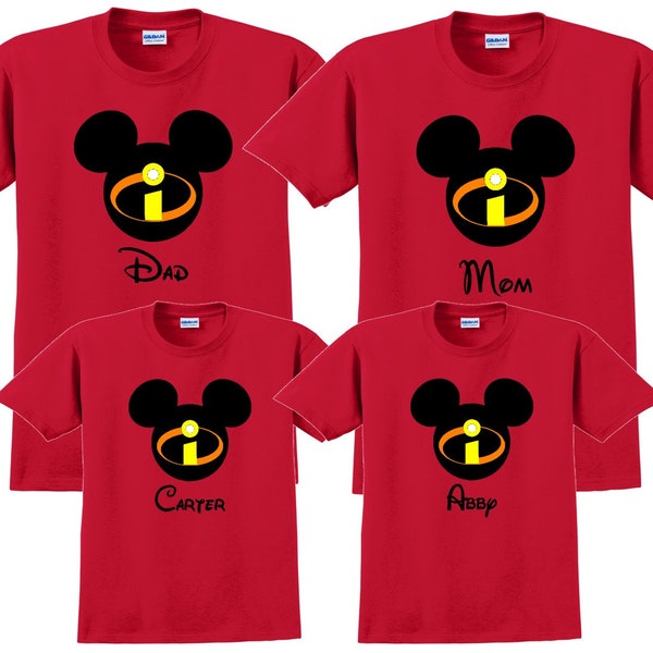 Disney Shirt INCREDIBLES Disney Vacation Disney Group Shirts Disney Matching Shirts Disney Personalized Shirts Disney Family Shirts