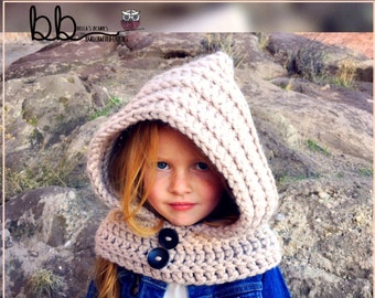 Hooded cowl - all sizes (newborn to adult sizes) - crochet made to order.