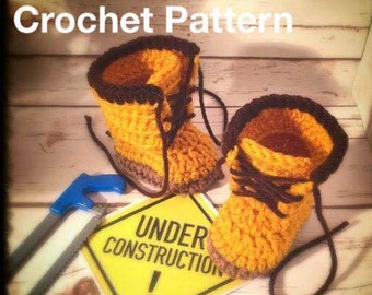 Work Boots - PATTERN ONLY - Crochet - Newborn-12 month size