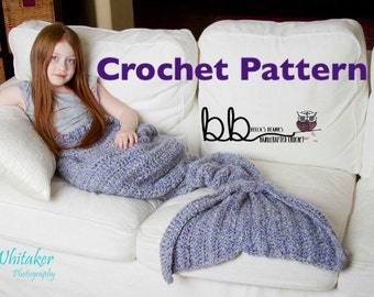 Mermaid Tail Blanket - PATTERN ONLY - Crochet - Child and Adult Size