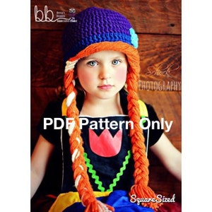 Snow Princess Crochet Hat - PATTERN ONLY - Sizes 6 month to Adult