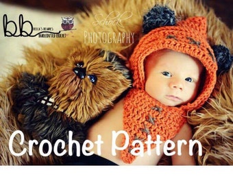 Wookie Hood - PATTERN ONLY - Crochet - Sizes: 0-3 month, 3-6 month, 6-9 month, 9-12 month, toddler, child, small adult, large adult