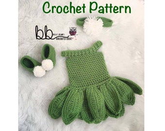 Fairy Baby Set -  PATTERN ONLY - Crochet - Sizes: 0-3 month, 3-6 month, 6-9 month, 9-12 month