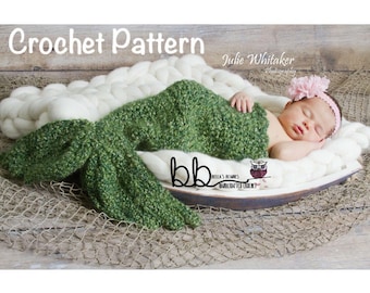 Mermaid Tail Baby Set - PDF Pattern Only - Crochet - Newborn to 12 month