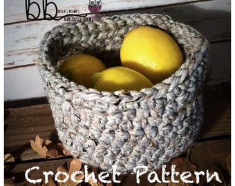 Basket - PATTERN ONLY -crochet - 3 sizes