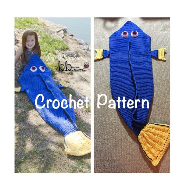 Salt Water Fish Cocoon Blanket - PATTERN ONLY - Crochet - Child and Adult Size