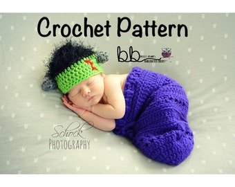 Frankenstein set - PATTERN ONLY - Crochet - Size Newborn-12 month