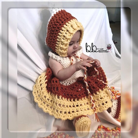 white christmas dresses Fall Crochet Baby Dress Pattern, Almost Free Crochet Pattern, 3 Months –  Cutie Outfits by Belle main image 1