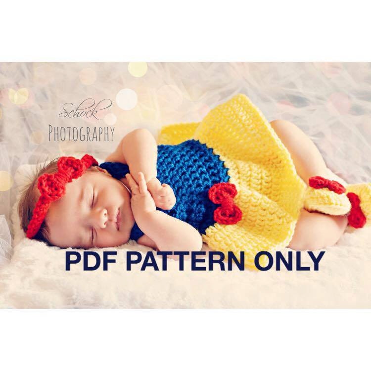30 Snow White Dress Patterns To Crochet For Babies, Dolls, And Bridal Looks 33 Snow White 3-Piece Baby Dress Set Pattern