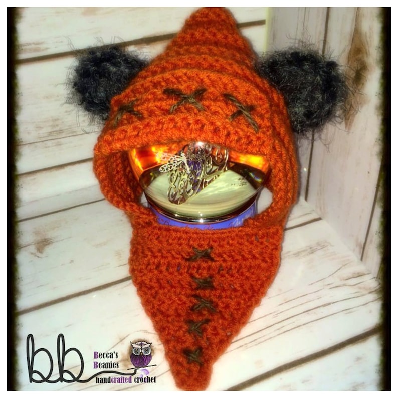 Child to Adult size Ewok Crochet Hood crochet made to order