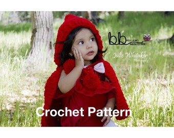 Red Riding Hood - PATTERN ONLY - Crochet - Size 6 month to Adult