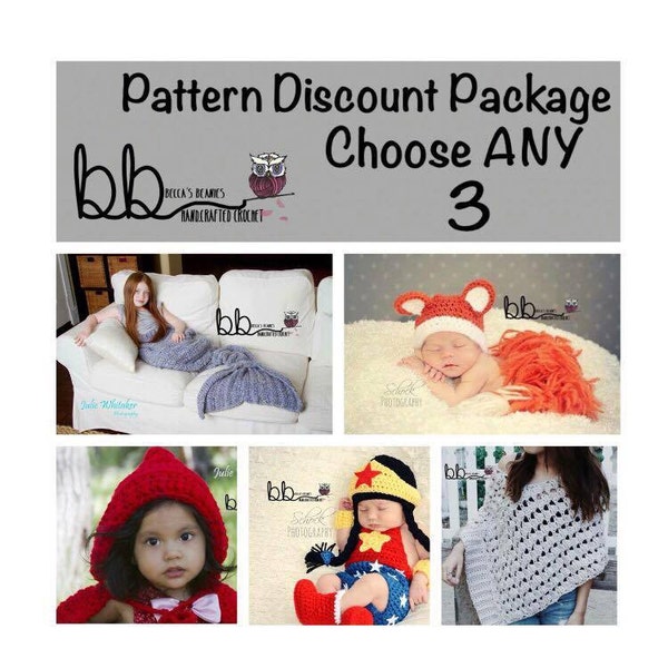 Design Discount Pattern Package  CHOOSE ANY 3