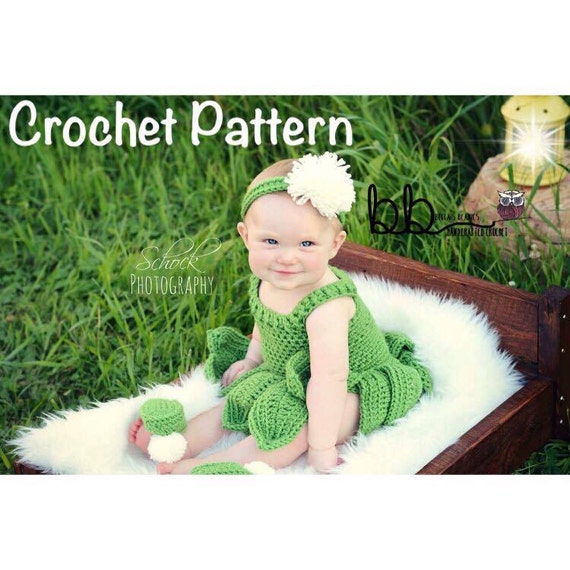 Fairy Baby Set PATTERN ONLY Crochet Sizes: 0-3 Month, 3-6 Month, 6-9 Month,  9-12 Month 