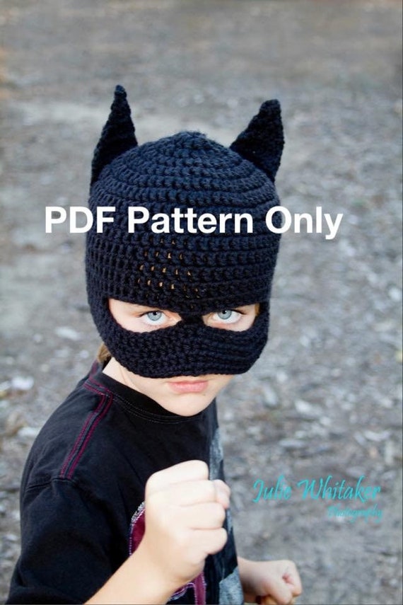 Bat / Cat Mask Beanie - PATTERN ONLY - Crochet - Size Newborn to