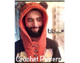 Wookie/Ewok Hood - PATTERN ONLY - Crochet - Sizes: 0-3 month, 3-6 month, 6-9 month, 9-12 month, toddler, child, small adult, large adult