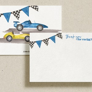 Tarjeta de agradecimiento de coche de carreras, Baby Boy Baby Shower, Tema de coche de carreras / Descarga instantánea, Plantilla de invitación, Invitación totalmente editable, Digital
