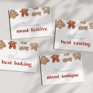 Gingerbread House Decorating Awards: Christmas Party Certificates (Editable Text)