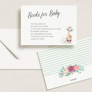 Llama Baby Shower Baby Shower Inserts, Girl Baby Shower Books For Baby, Alpaca Baby Shower, Boho Shower | Editable File, Instant Download